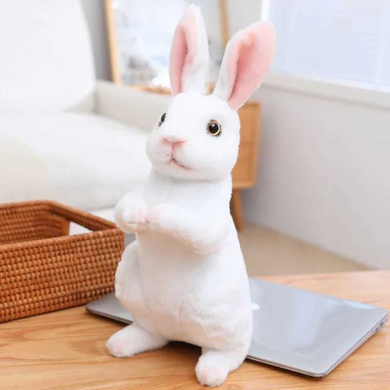 20cm Simulation Cute Rabbit Plush Fur Realistic Kawaii Animal Easter Bunny Rabbit Toy Model Gift Home Decoration G251120