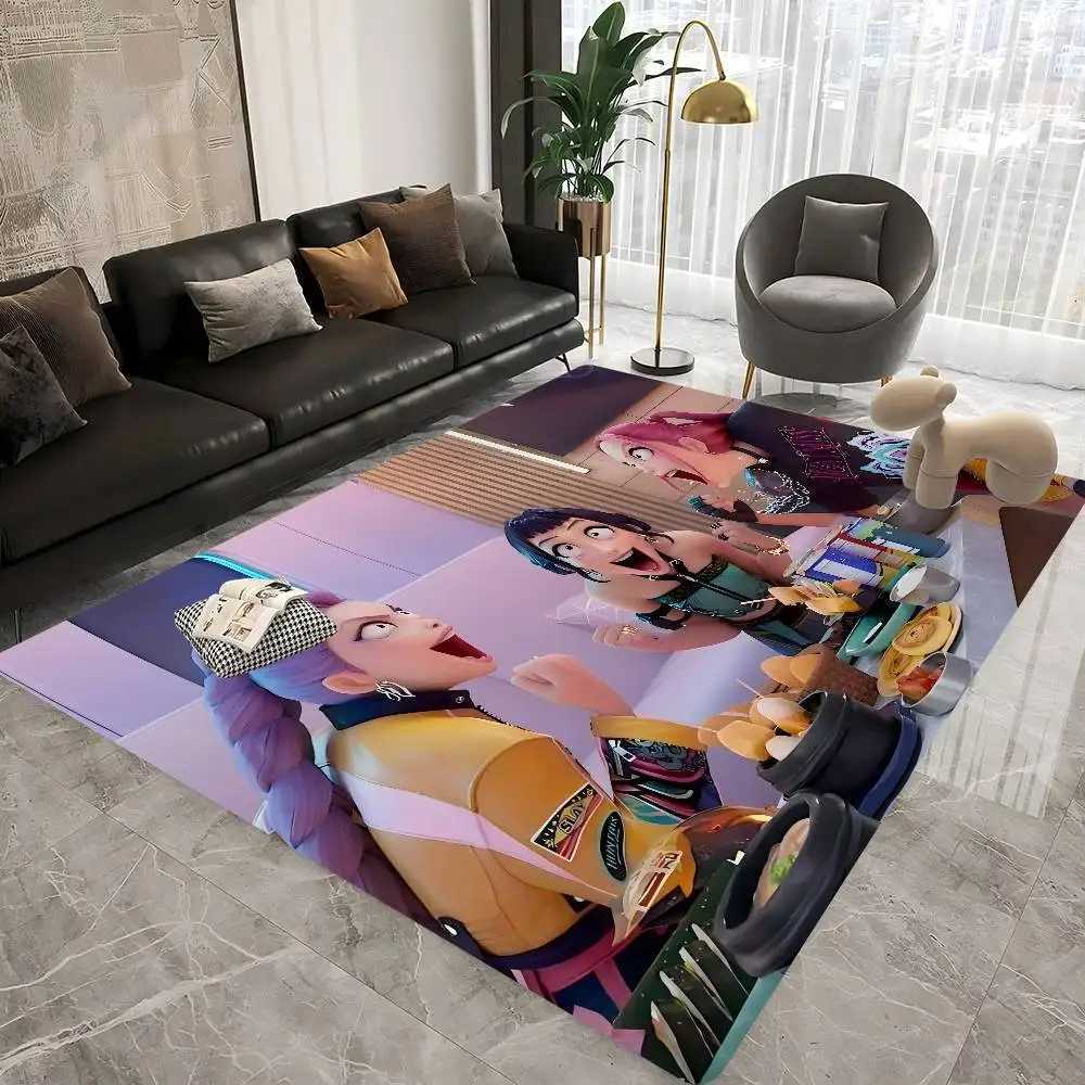 KPop Demon Hunters luxury Door Mat Nordic Style Bedroom Living Room Doormat Home Balcony Anti-Slip AlfombraM251120