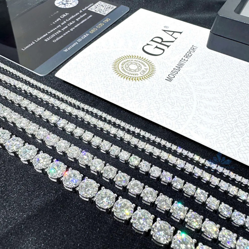 designer bracelet cuban chain link hip hop stle moissanite gems chain jewelr unisex sterling sier iced out moissanite diamond tennis bracelets necklac