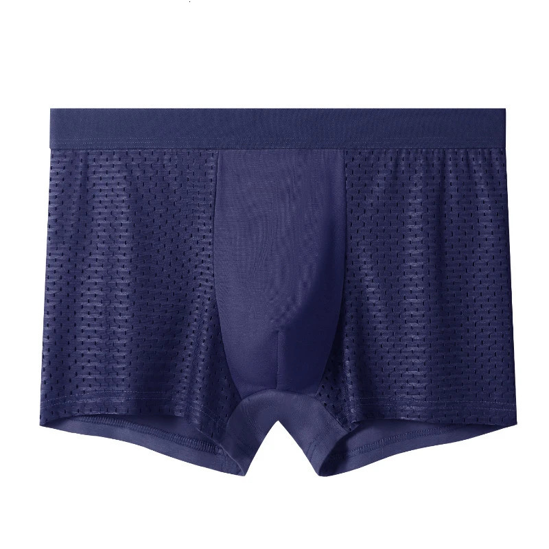 Mens underwear mens thin breathable ice silk mesh sexy square corner pants shorts 4 piecesset 250417