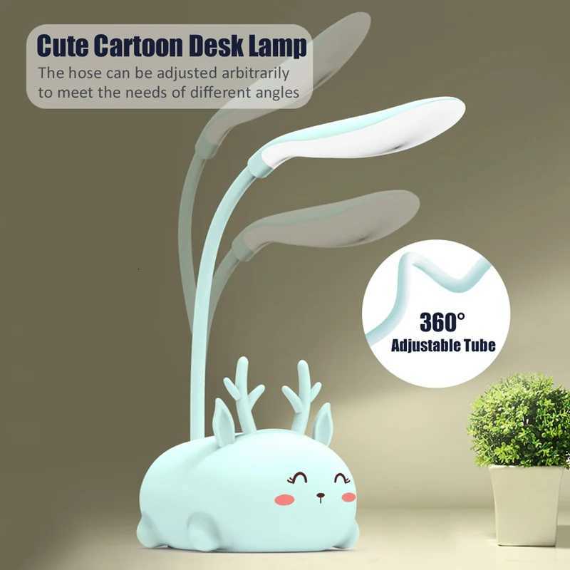 USB LED Light Desk Lamp Cute Cartoon Lamp Rechargeable LED Reading Light Eye Protection Night Light Christmas Gift for Child M251120