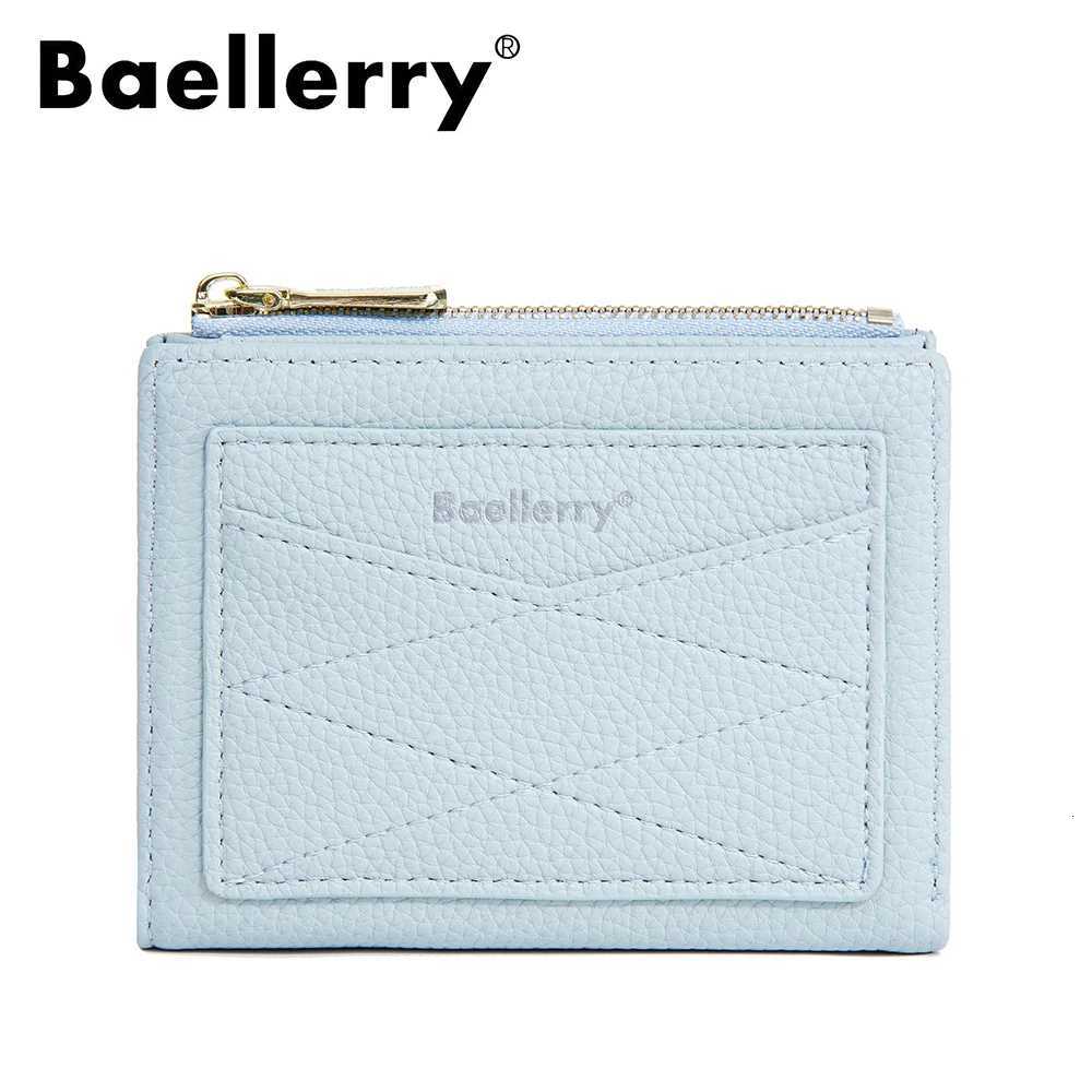 Short Wallet for Women Baellerry Cute Zipper Purse with Many Card Slots Lychee Texture Coin Pocket Small RFID Blocking Gift forW251120