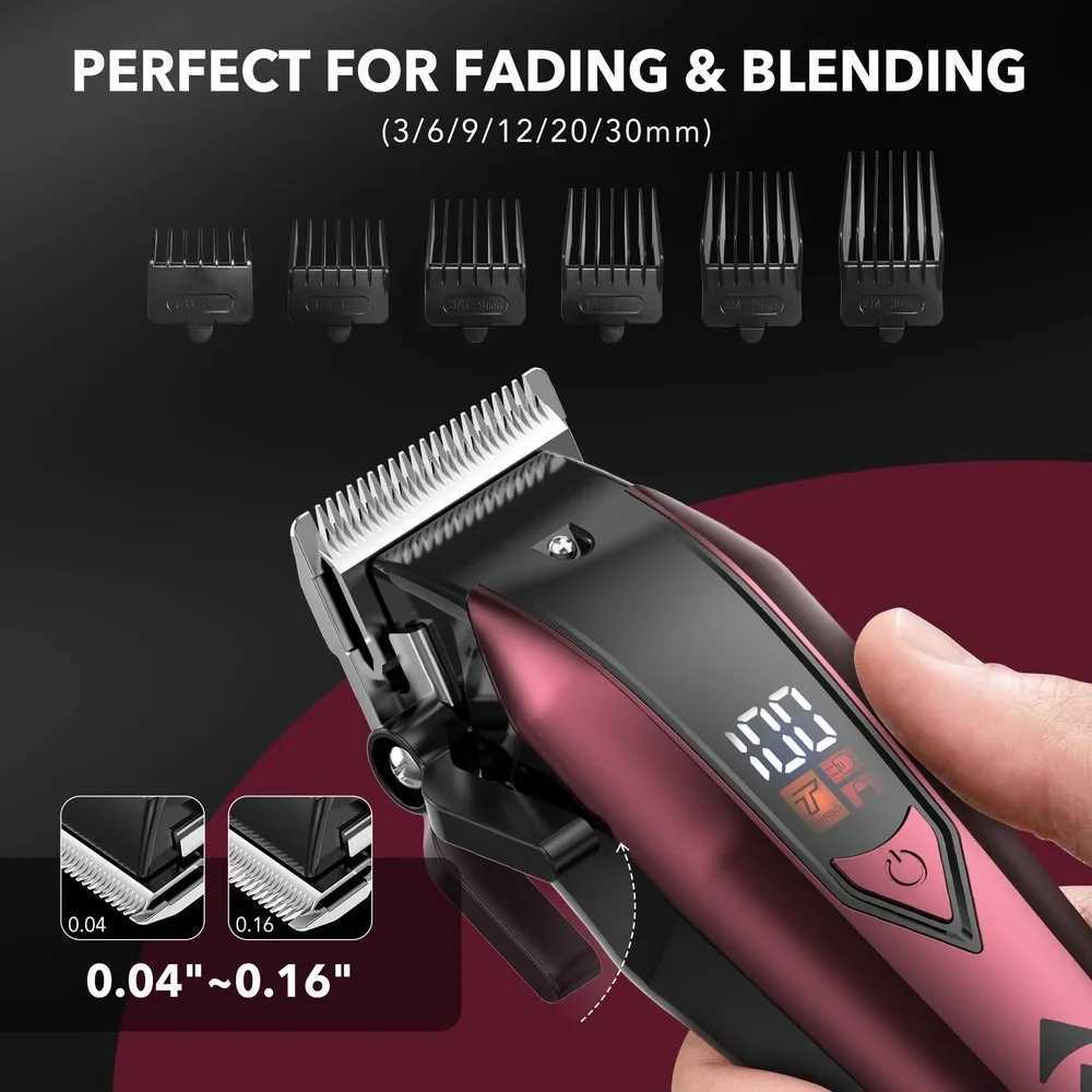 Sejoy Professional Hair Clippers for Men Trimmers Set for Barber Cordles with LED Display Slick Hair Cut Self-Sharpening BladesT251120