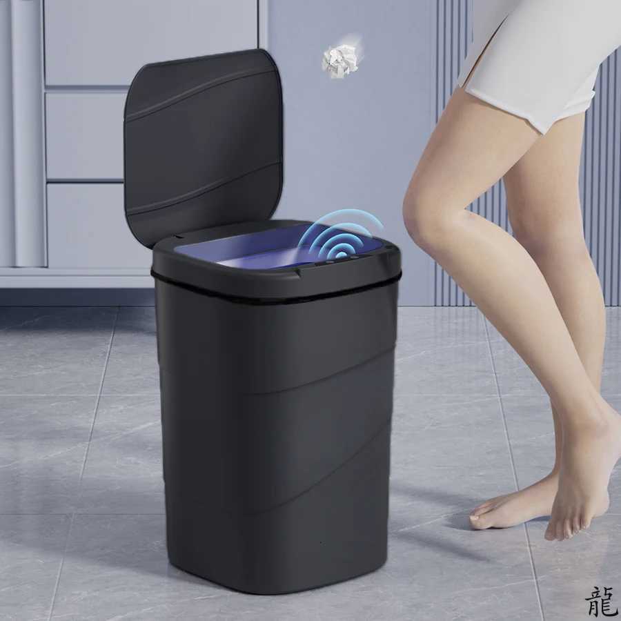 Smart Sensor Touchless Automatic Closing Trash Can Battery Powered for Bathroom House Office C251120