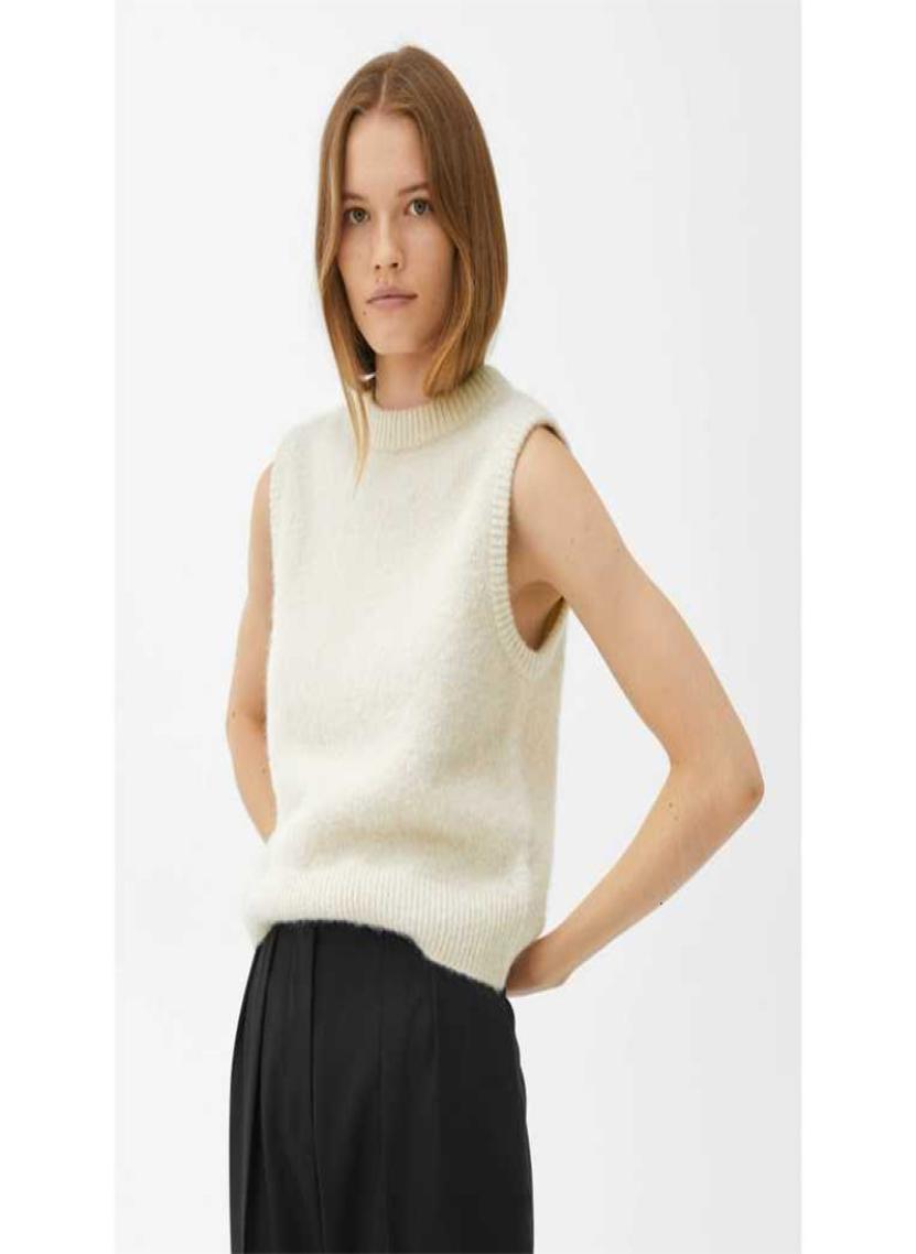 Vests Arket Autumn Fashion Versatile Twocolor Round Neck Sleevels K193E3294579