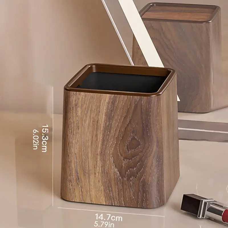 Bedroom Garbage Can Small Trash Bin Desk Decor Dustbin With Lid Space-Saving Storage Container Desktop Accessories For Bedroom C251120