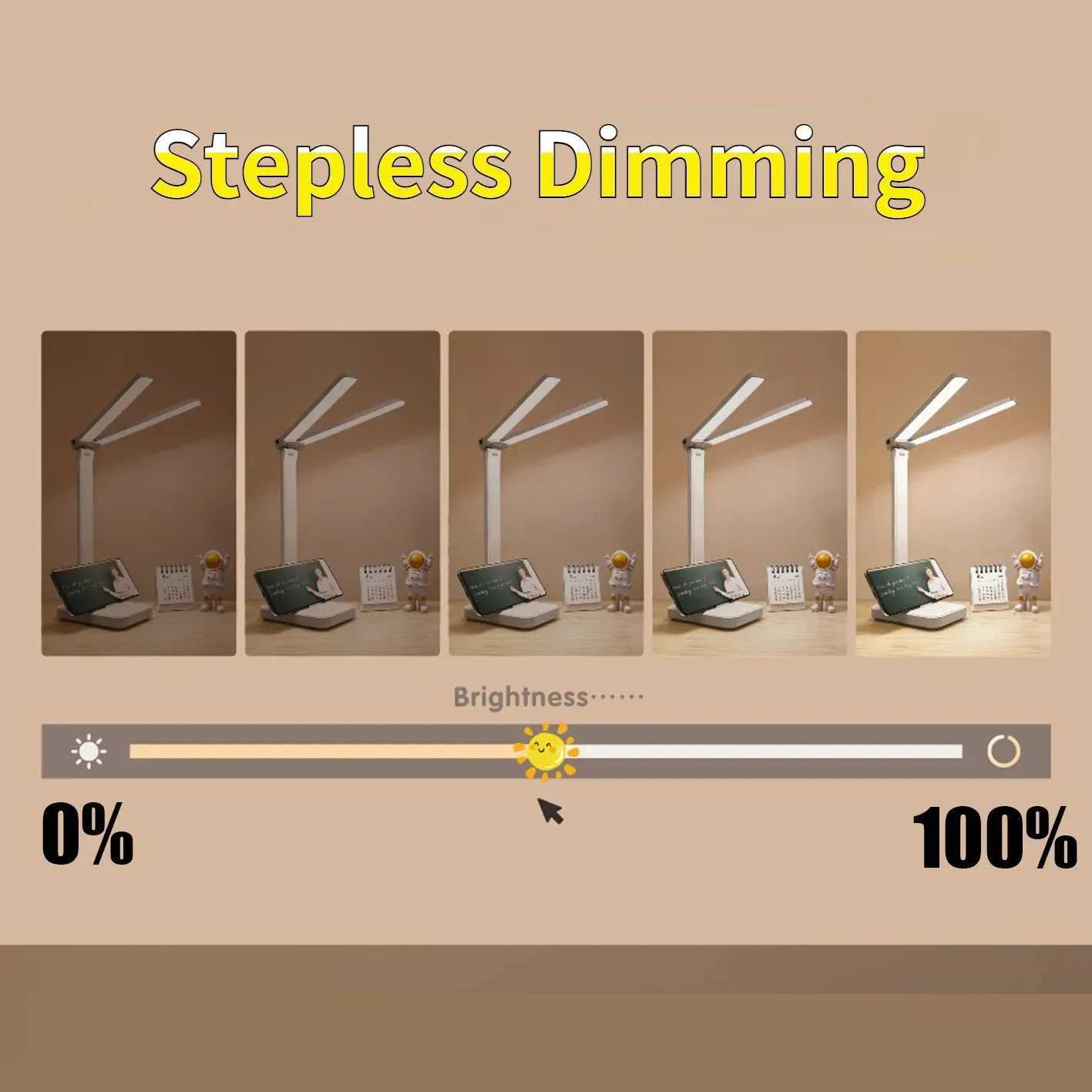 LED Desk Lamp 3 Levels Dimmable Touch Night Light USB Rechargeable Eye Protection Foldable Table Lamp For Bedroom Bedside Desk M251120