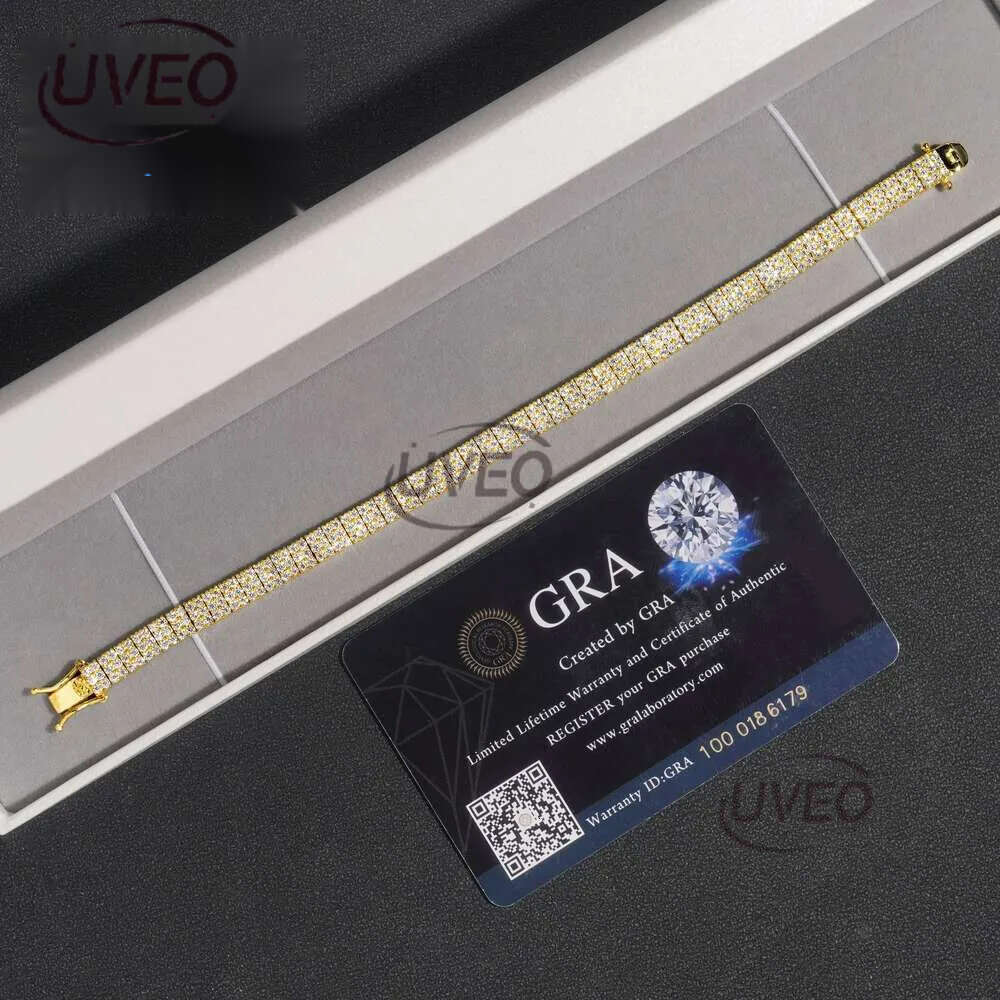 New Arrival 2 Rows 3 Rows Tennis Bracelets Sterg Sier Jewelry Fashion Iced Out Moissanite Bracelet for Men and Women