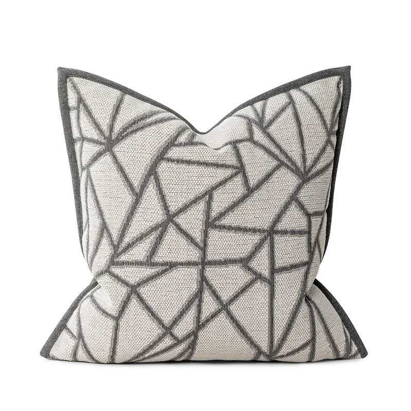 Pillow Case Brown Grey Luxury Cushion Covers Embroidery Decorative Throw Geometric Design For Sofa Car Seat Air C251120