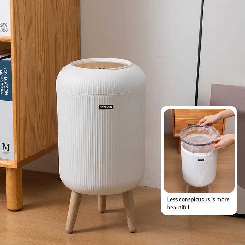 Automatic Opening Lid Trash Can Smart Sensor Built-In Kitchen And Bathroom Garbage Anti-Odor Waterproof Fashionable Trash Can C251120