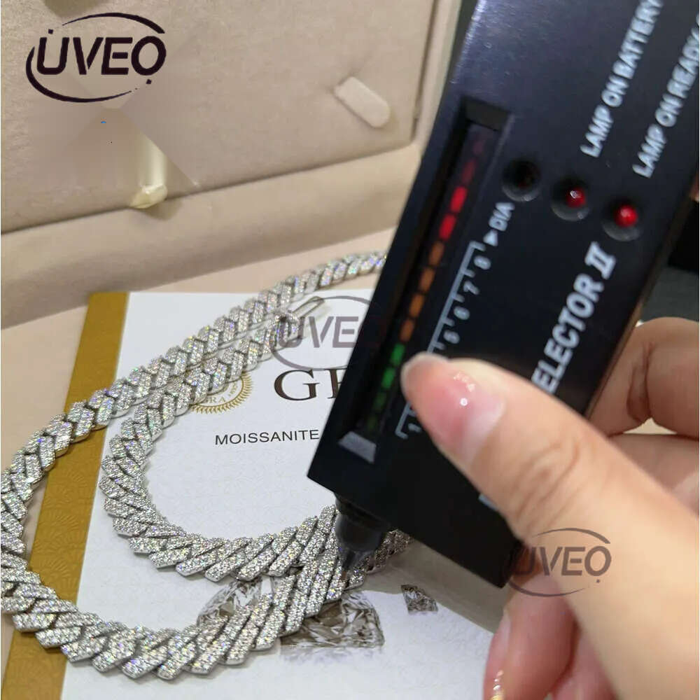 Top Designer Pendant For Men Fine Swan Pass Dia Watch Necklace Jewelry Sier 14Mm Cuban k Chain Moissanite 328