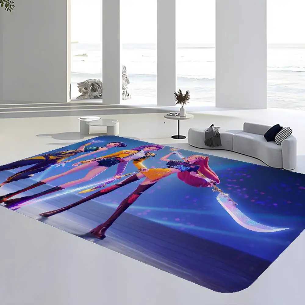 Kpop D-demon Hunters Room Mats Anti-slip Absorb Water Long Strip luxury Cushion Bedroon Mat Household CarpetsM251120