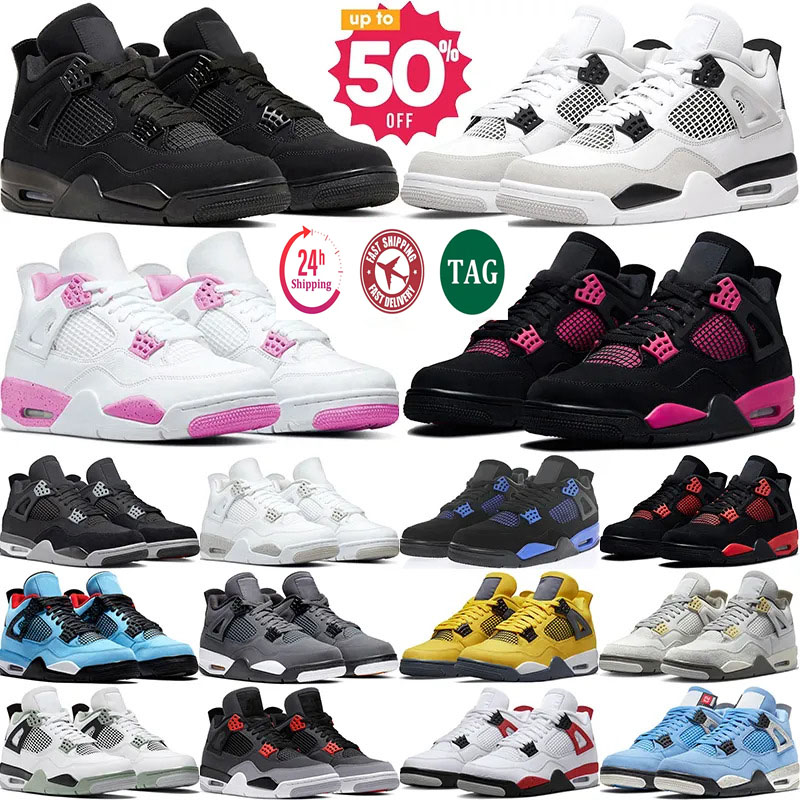 designer 4 men 4s basketball designer running casual shoes black cat university women white pure money pink thunder oreo military blue sneakers