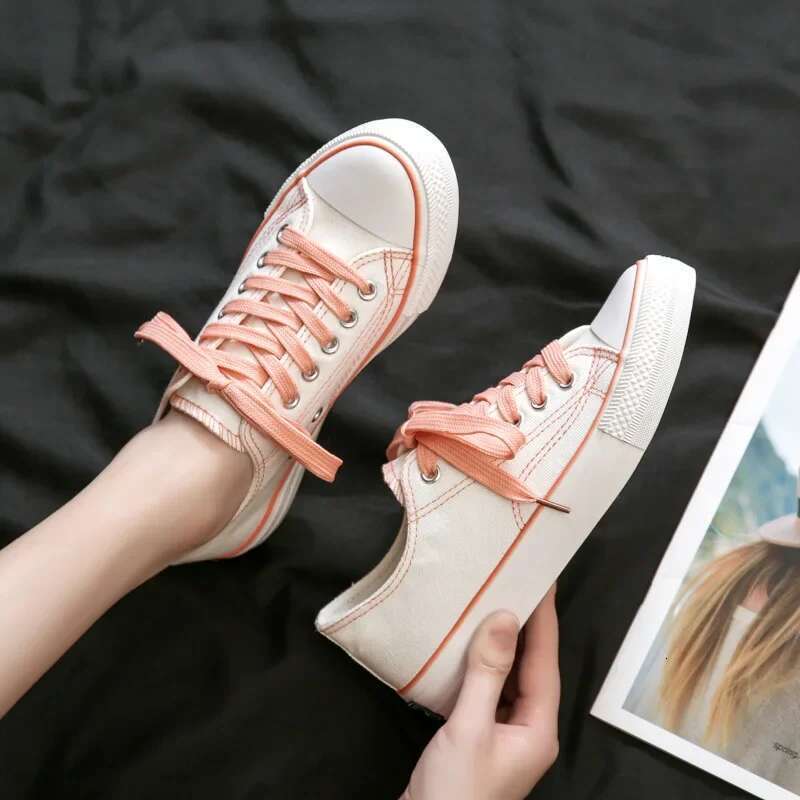 Sneakers Women White Fashion Classic Canvas Shoes Hot Flat Ladies Vulcanize Light Lace-Up Causal Sports Atos Mujer