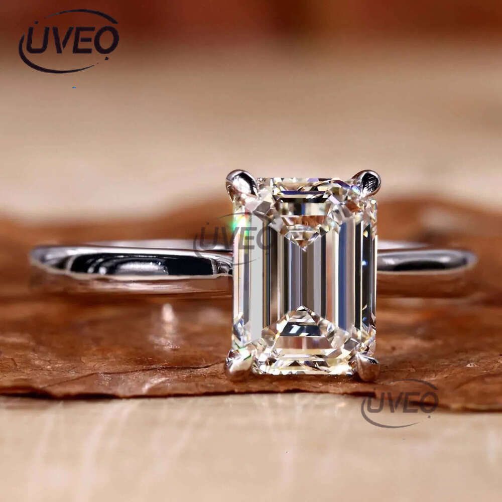 Wholesale 10K 14K Solid Vvs Moissanite Engagement Rings Women Sier Dia Emerald Radiant Oval Cut Gold Ring