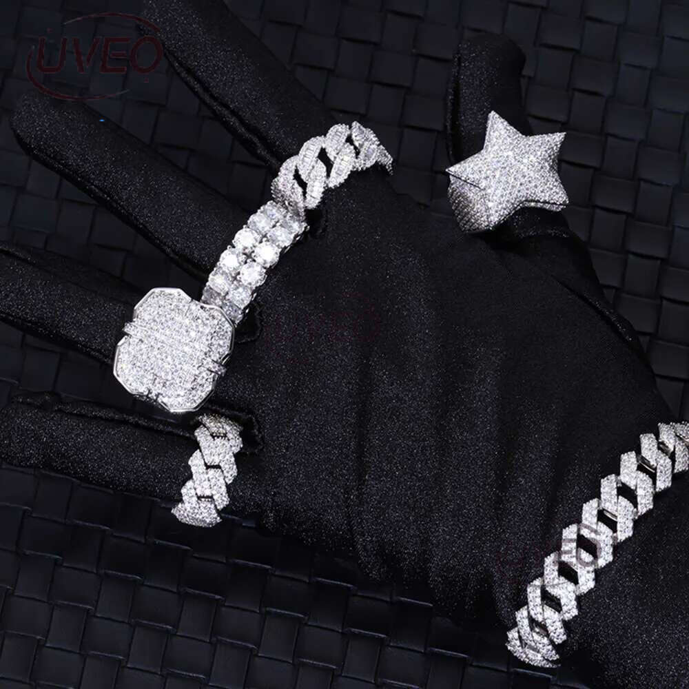 Custom with GRA Certified Certificate Sterg Sier Iced Out Hip hop Star VVS Moissanite Cuban k Ring Mens