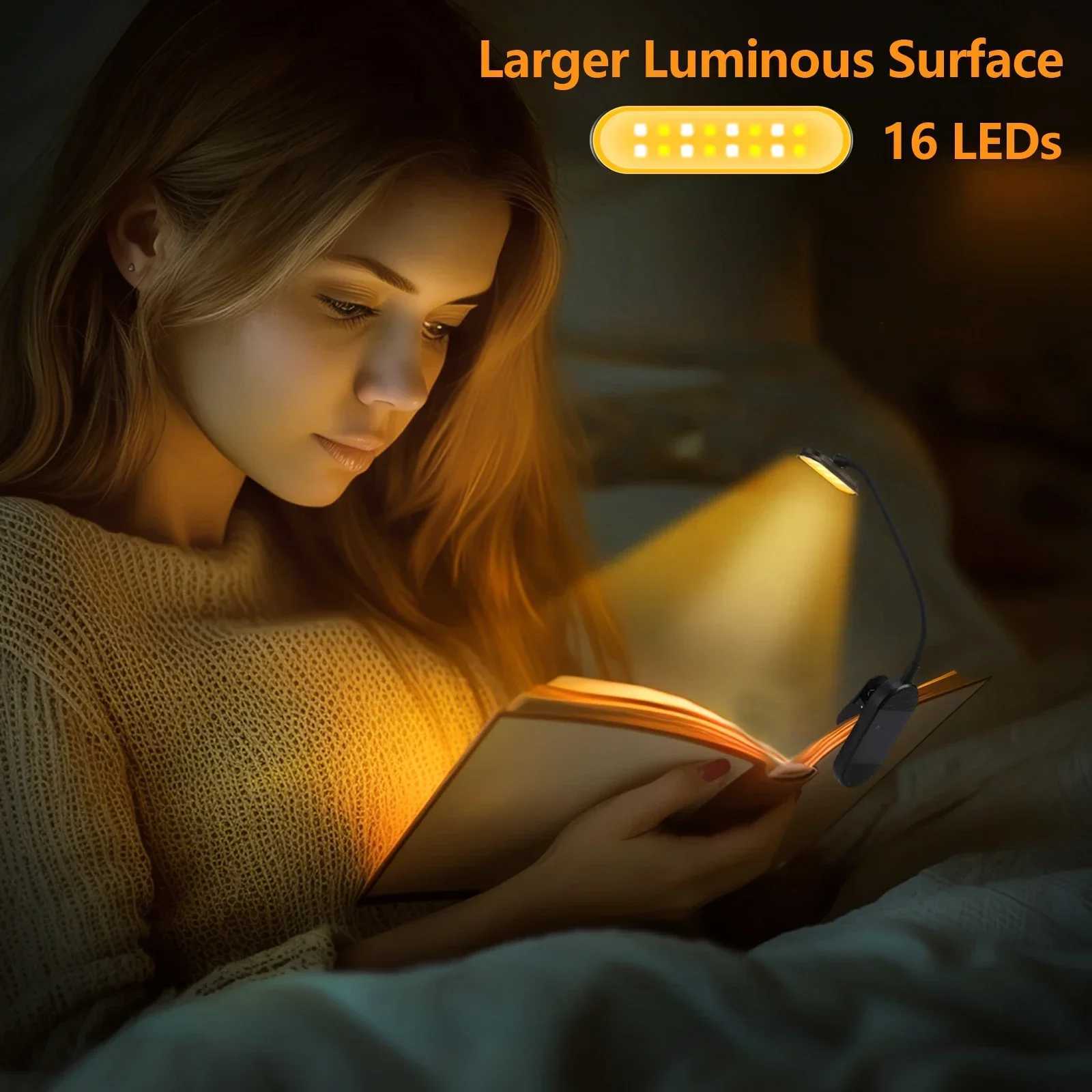 Mini LED Book Light Eye Protection Flexible Reading Lamp Foldable Clip-on Desk Lights Usb Charging For Bedroom Study Lighting M251120