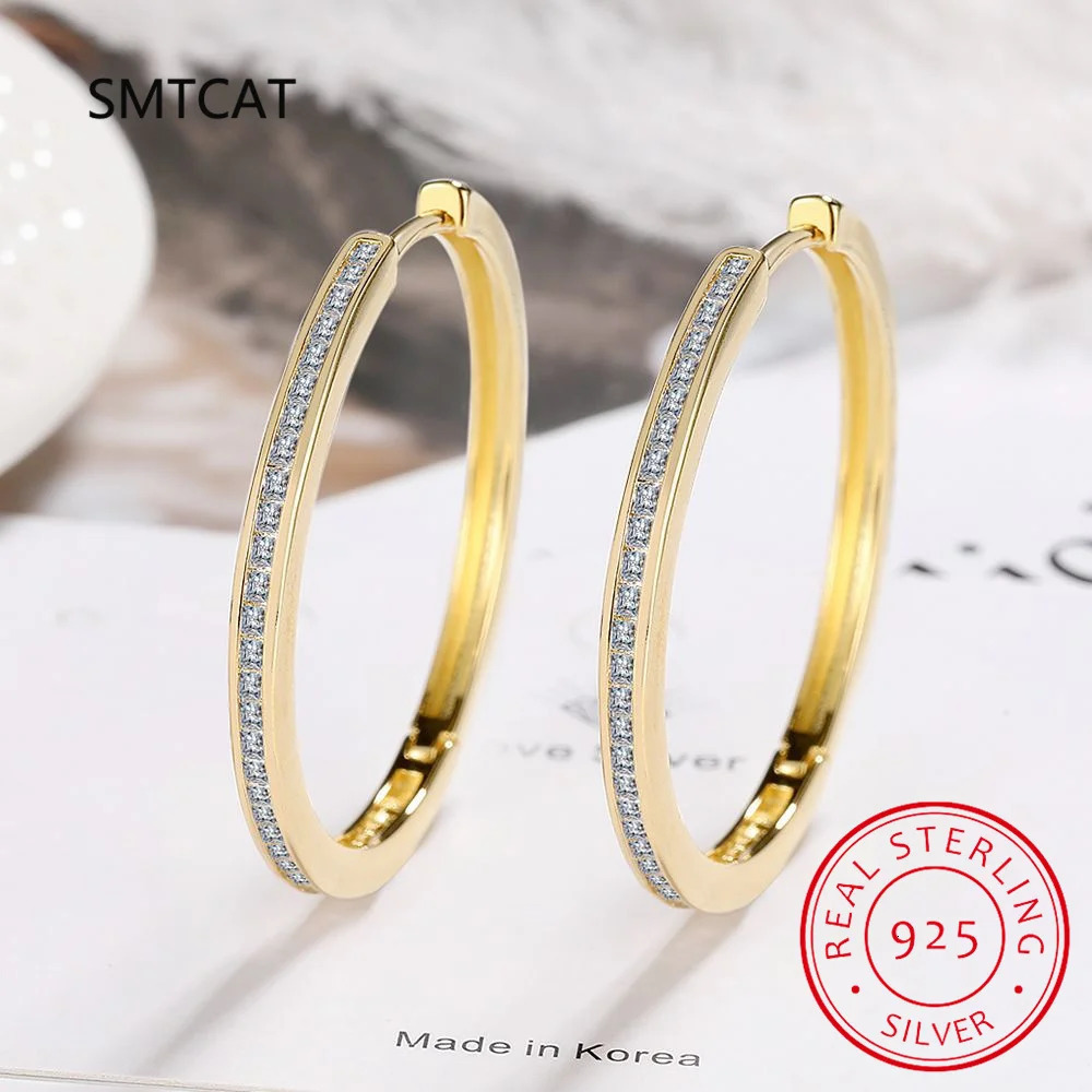 Princess Cut Diamond Hoop Earring 925 Sterling Silver for Women 18k Gold Sparkling Square Huggie Fine Jewelry251113