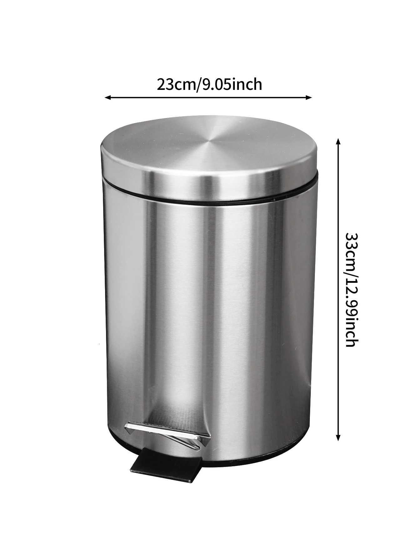 Mirror 7L 8L Stainless Steel Foot Pedal Trash Can for Hotel Bathroom Dust Bin and Kitchen Household School C251120