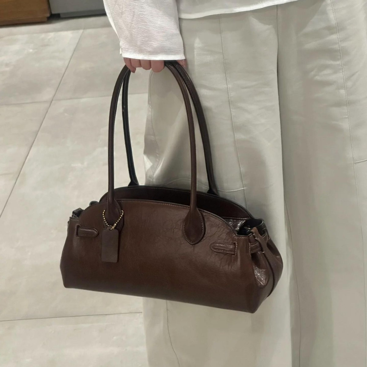 Handbag Fashion Designer Bag Daily Versatile Christmas Gift Commuter Shoulder Fashion Retro Bowling Women's Bag