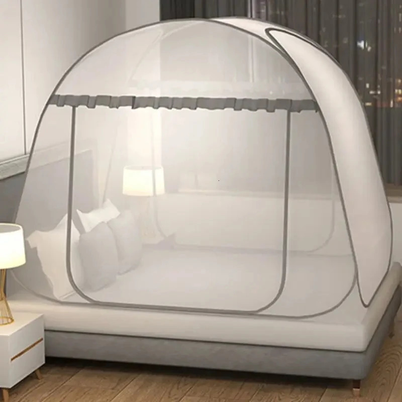Simple Yurt Mosquito Net Portable Camping Tent Single Double Bed Canopy For Adult Foldable Bunk Mesh Net Breathable Mosquito Net 250415