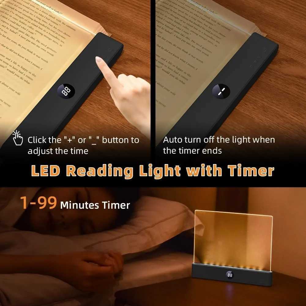 LED Flat Panel Book Light USB Charging Eye Protection Night Vision Reading Lamp for Students Indoor Use 2 in 1 Night Lights M251120