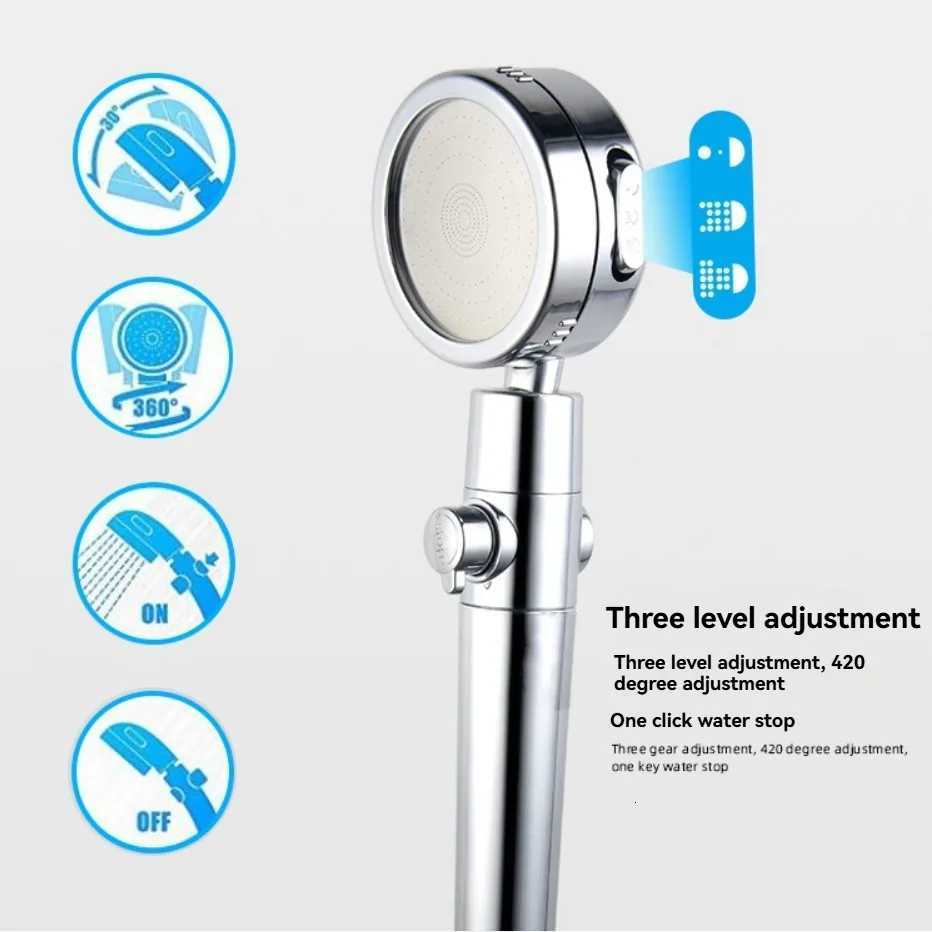 Powerful booster hand shower head PP cotton filtration one-touch stop water adjustment filtration water purification shower headM251120