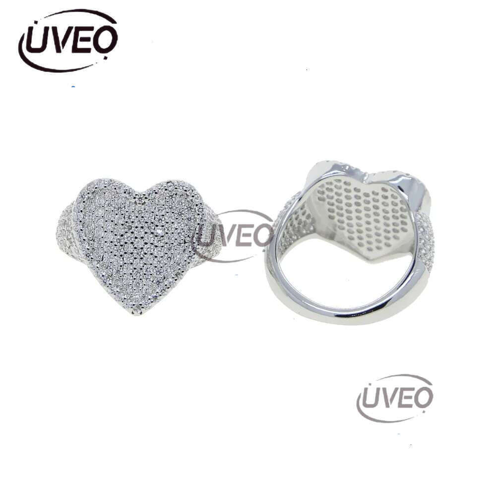 Luxury designer Colored Ring Ice Out VVS Moissanite Ring Hip Hop Punk Rap Women Jewelry with FREE shipping