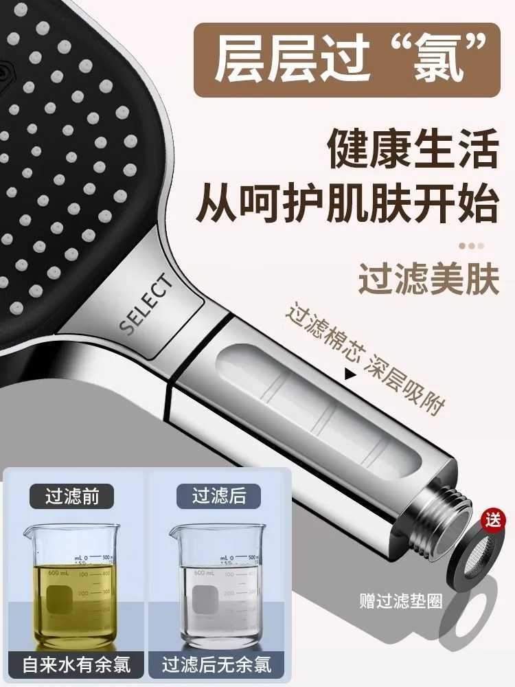 New 13CM Large Panel 3 Modes Adjustable Home Shower Head High Pressure Massage ShowerHead Filter Element Bathroom AccessoriesM251120