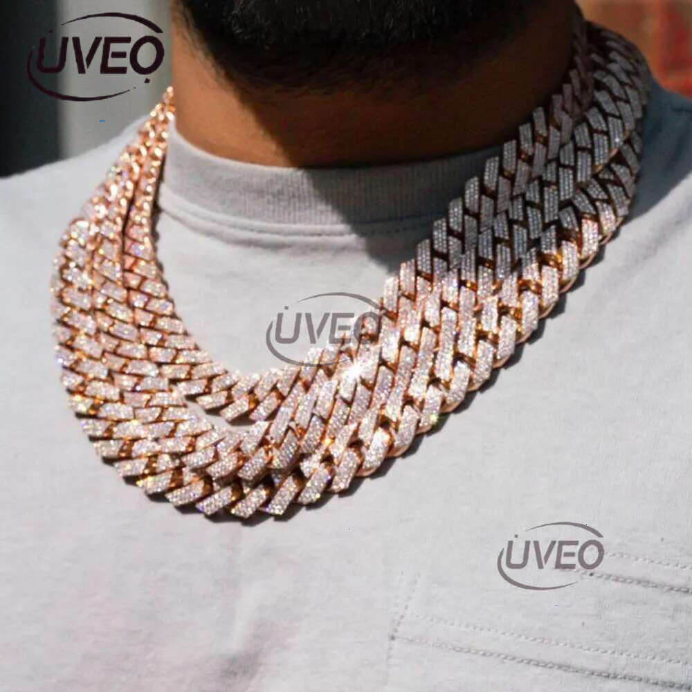 Fine Jewelry In stock Sterg Sier VVS Moissanite Dia Iced Out Miami Cuban k Chain Necklace For Men Free delivery