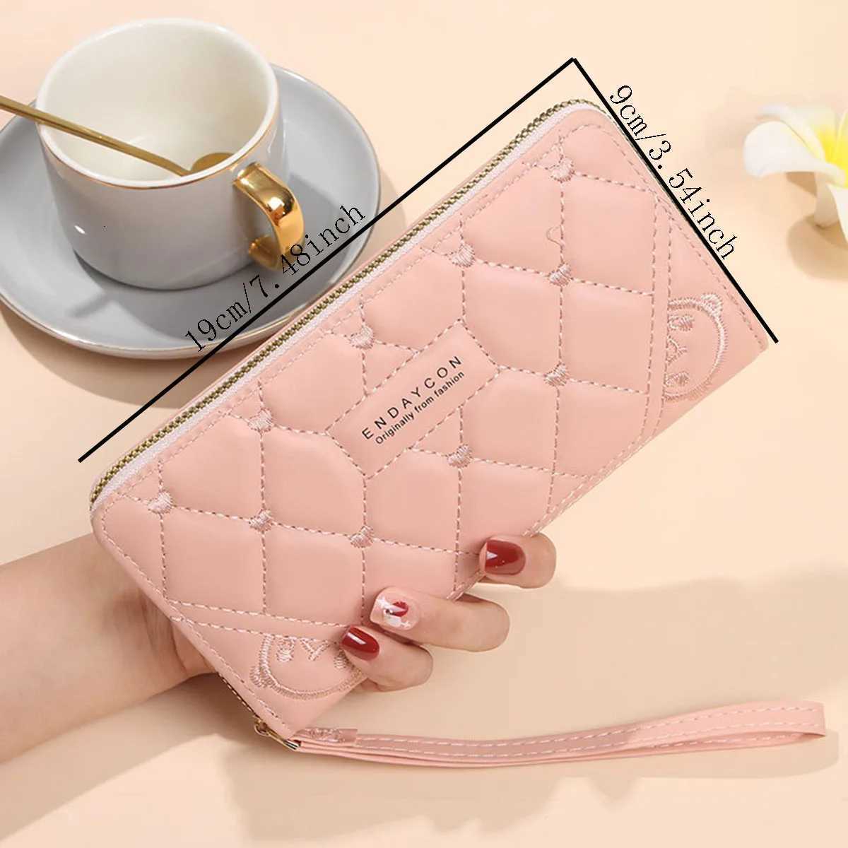 Ladies Long Pure Color Wallet Card Holder High-End Feelings Cross-Border Zipper Clutch HandbagW251120