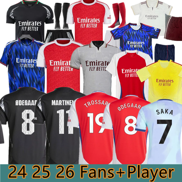 24 25 26 SAKA RICE soccer jerseys home away 3rd Gunners G.JESUS TROSSARD MARTINELLI Ian Wright ODEGAARD ARSen 2025 2026 Football jersey shirt Men Kids version Maillots