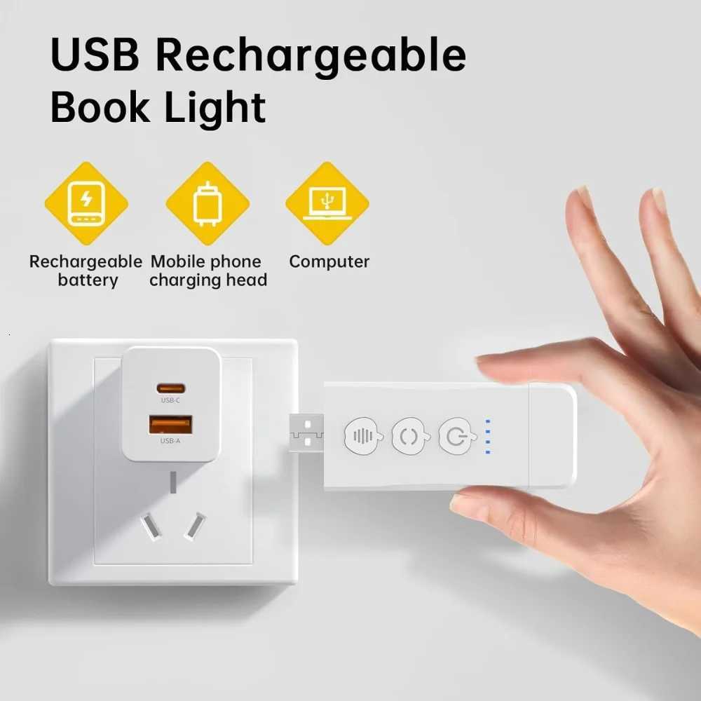 9 LED USB Rechargeable Book Light Bedroom Mini Reading Lamp Portable Clip On Reading Light Kids Read Night Light Clip Book Lamp M251120