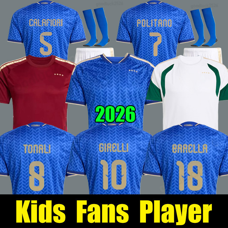 New 2026 2027 world cup Maglia italia soccer jerseys 2026 2027 home away 26 27 ITALYS football shirts tonali Men kids kit fans player quality GOALKEEPER uniform