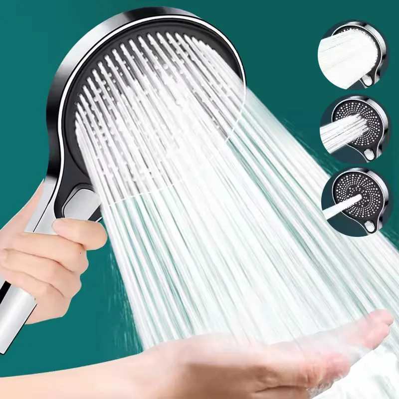 13CM Big Panel High Pressure Shower Head 3 Modes Adjustable Large Flow Waterfall Pressurised Handheld Shower Bathroom AccessorieM251120