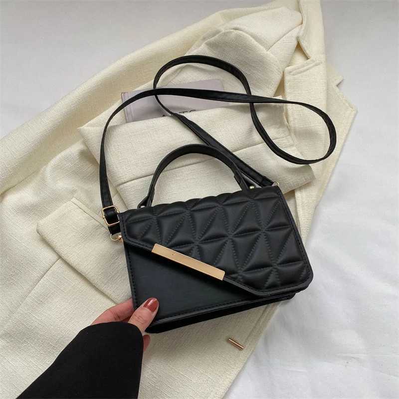 Ladies Diamd Grid Embroidery Thread Small Square Tote Bag Wens Single Shoder Crossbody Bag Texture Popar Handbag Y251120