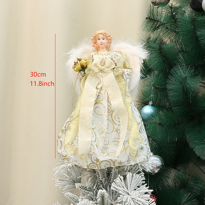 Christmas Decorations Angel Ornaments For Christmas Tree Top Gold Angel Christmas Tree Topper Gold Christmas Decors For Garden Yard Cafe Desk Decor 23