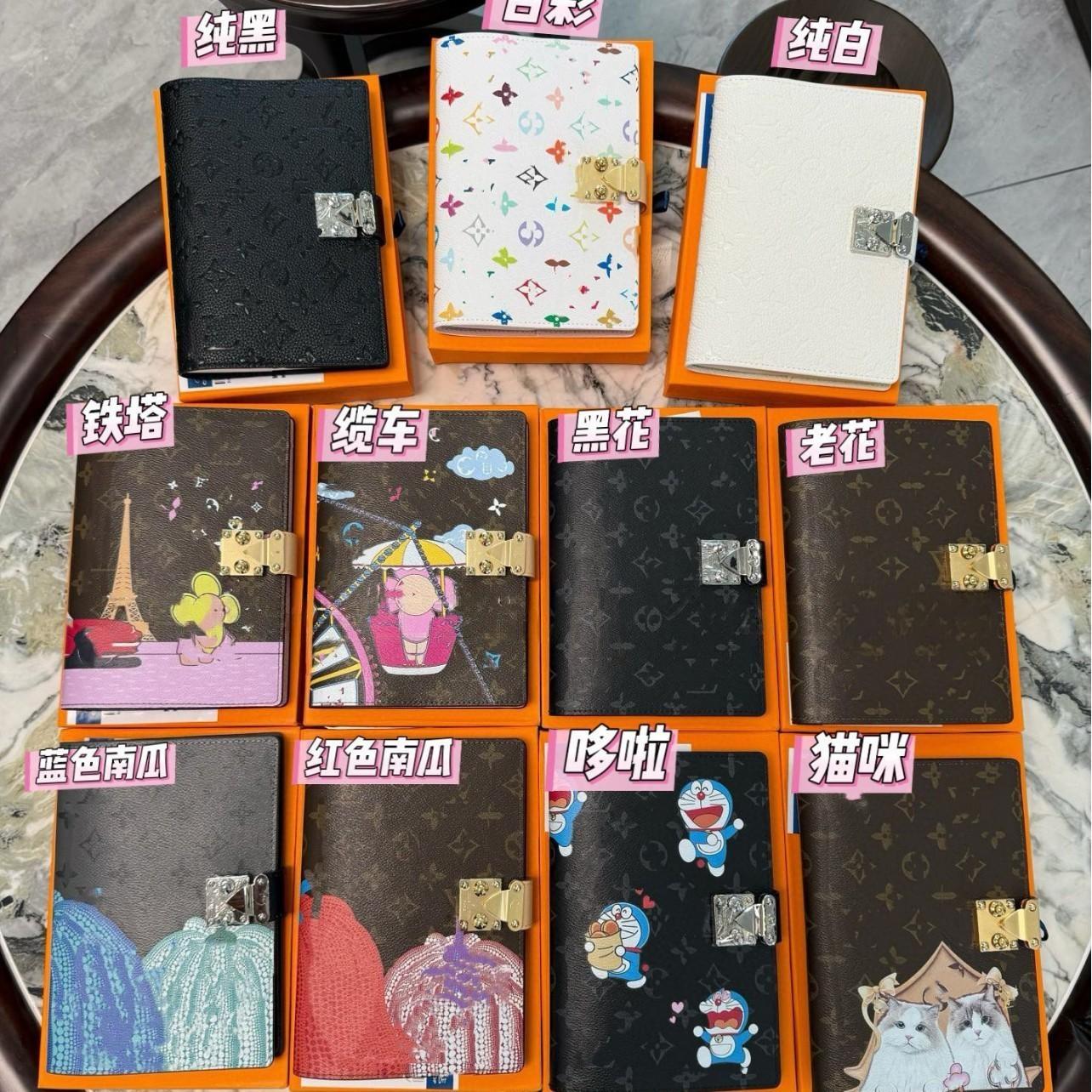 New style notebook with leather cover, water-resistant and wear-resistant, equipped with metal lock and bookmark, portable, complete set of packaging Z251031