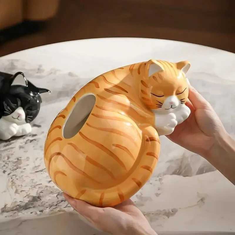 Cat Tissue Box Ceramic Paper Drawer Entrance Cabinet Water Bar Counter Living Room Coffee Desktop Creative Decoration Ornaments C251120