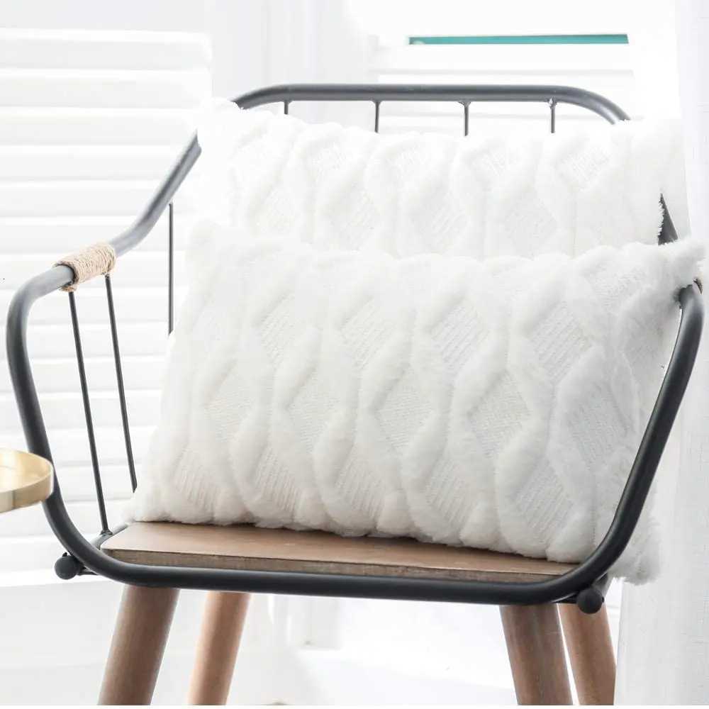Pillow Case White Plush Cover Sofa Soft 30x50 case Living Room Decorations Funda Cojin Rectangular Cushion Cover Comfortable C251120