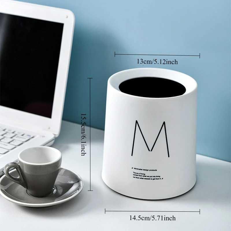15Lmini Nordic Desktop Double Layer Mini Trash Can Household Coffee Table Desk Bedside Storage Bucket Office Can Bin C251120