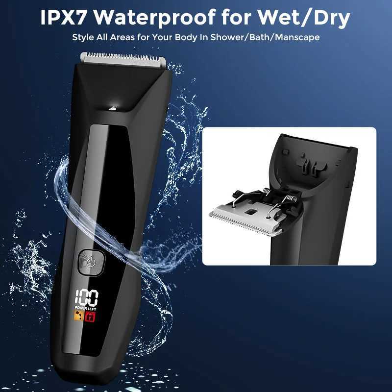 Sejoy Men WetDry with LCD Display Rechargeable Haircut Machine Charging Base Hair Trimmer Intimate Hair ClipperT251120