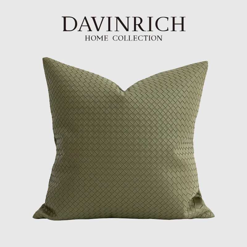 Pillow Case DAVINRICH BV Style Geometric Faux Leather Hide Throw Cushion Cover Modern Luxury case For Itan Hotel Living Room C251120