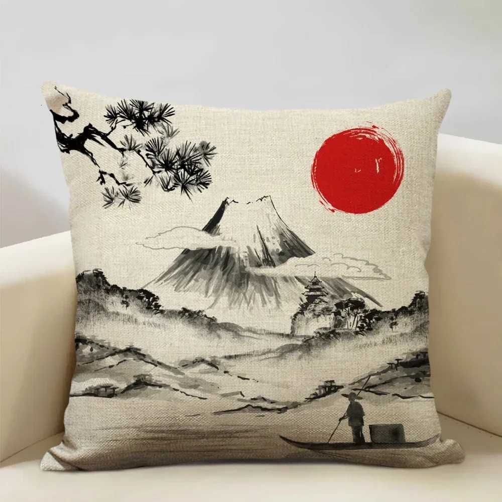 Pillow Case Japan Mount Fuji Ukiyo-e Retro Cushion Cover Sofa case Home Decor Throw Case 45x45cm C251120