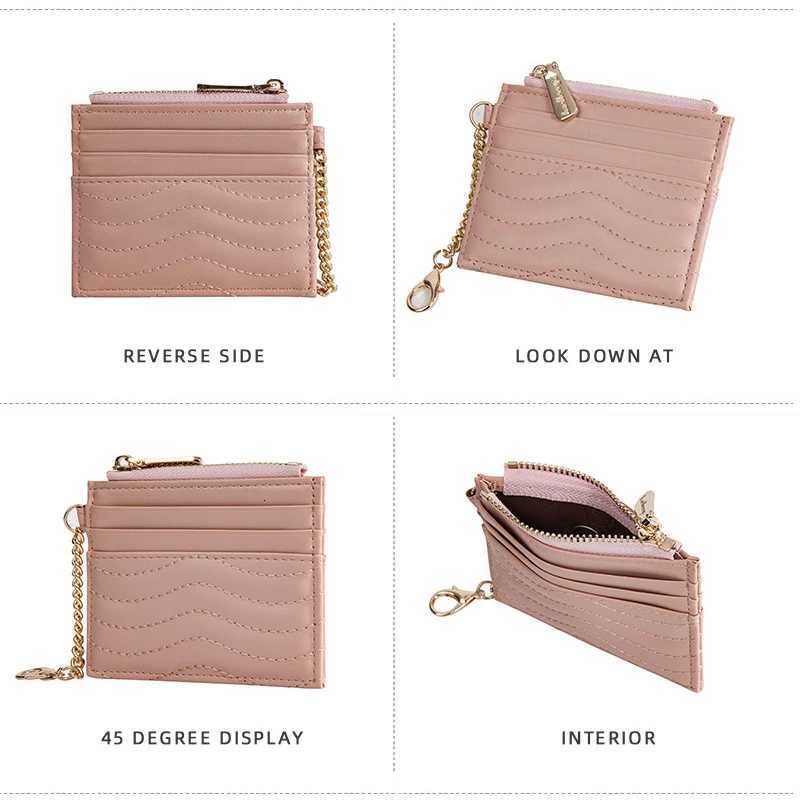 New WomenS Card Bag Quilted Multi-Slot Chain Coin Purse Mini Compact Storage BagW251120