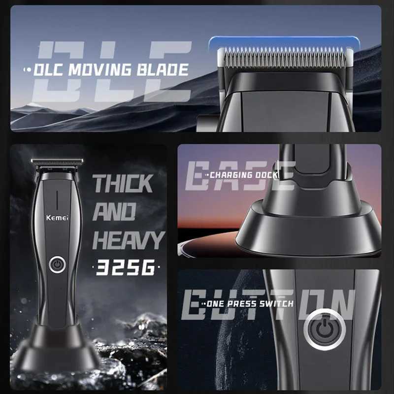 Kemei KM-2295 Cordless Electric Hair Trimmer Professional Hair Clippers Rechargeable Hair Cutting Machine For Men BarberT251120