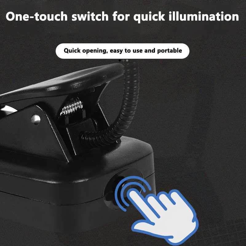 LED Bedside Reading Lamp USB Powered Clip-On with 360 Degree Rotation Eye-care Design and Compact Foldable Body M251120