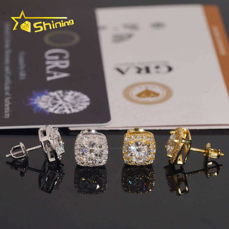 US Warehouse Fast Shipping 9.5mm Sterling Sier Gold Plated Pass Test Silicon Stone Screw Back Stud Earrings