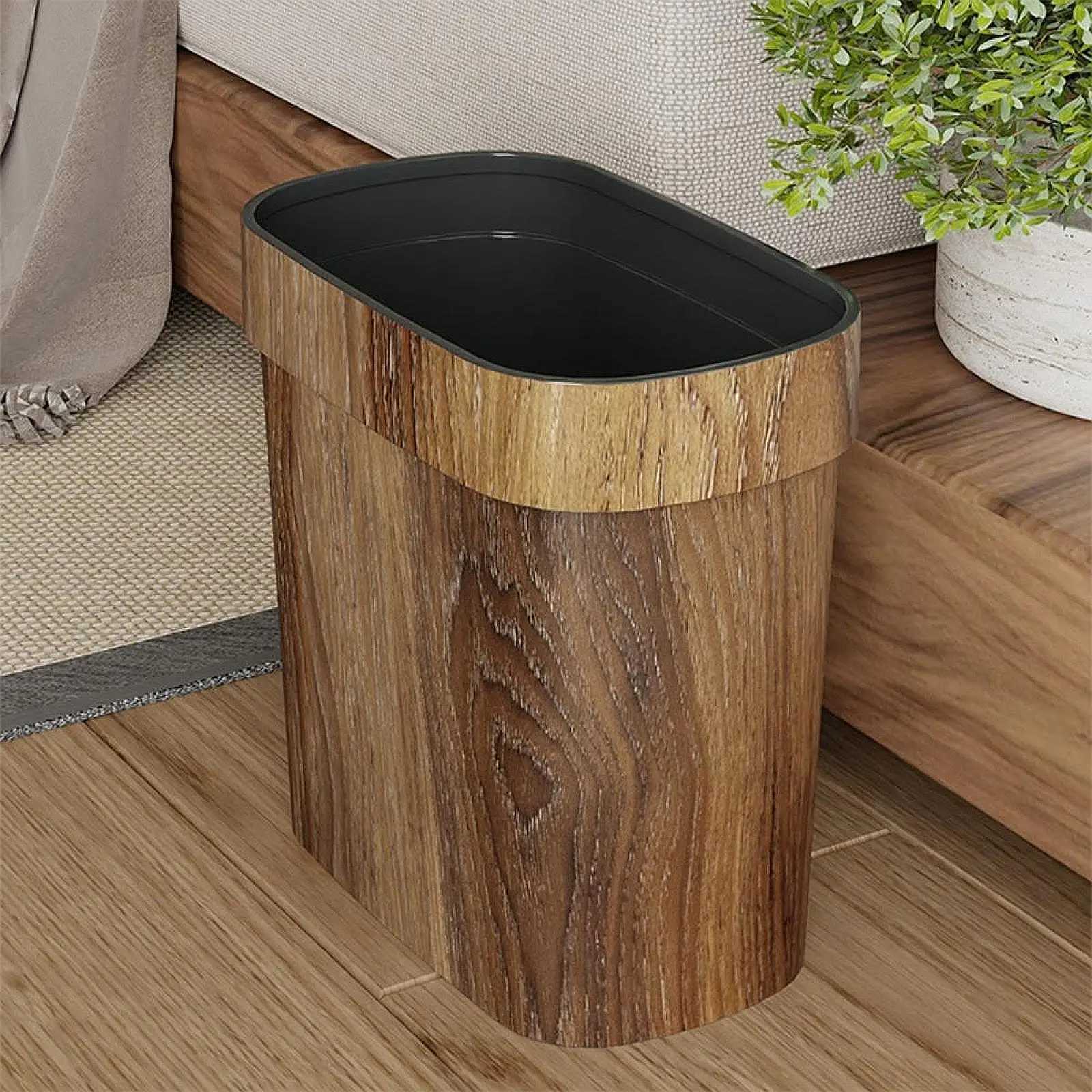 Slim Trash Can Rectangular Trash Bin with Open Top Kitchen Bin Garbage Bin for Bedroom Bathroom Study Room Living Room C251120