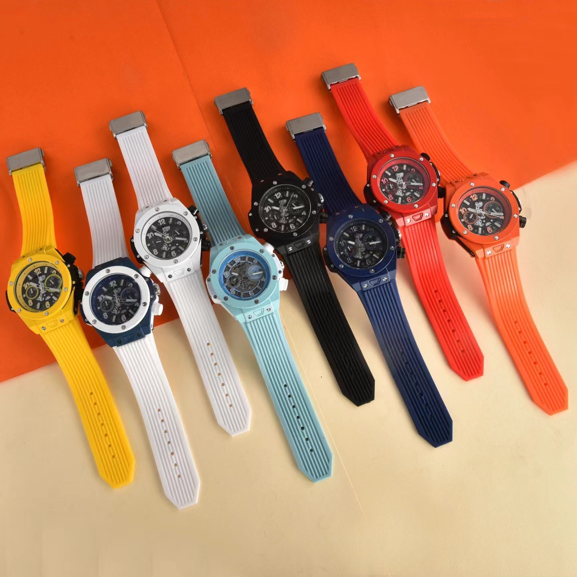 Brand fashion hollow trend sports fashion six-pin multi-functional men's watch